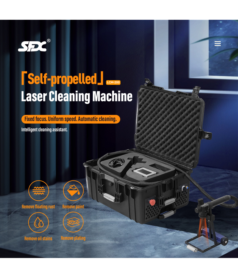 200W Self-propelled Pulsed Laser Cleaning Machine Floating Rust Paint Oil Plating Remover Fiber Laser Cleaner